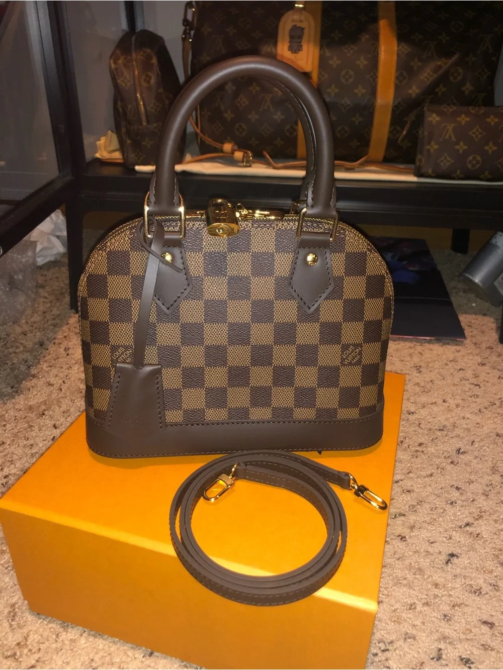 Louis Vuitton Damier Ebene Alma BB Mini Satchel in Brown